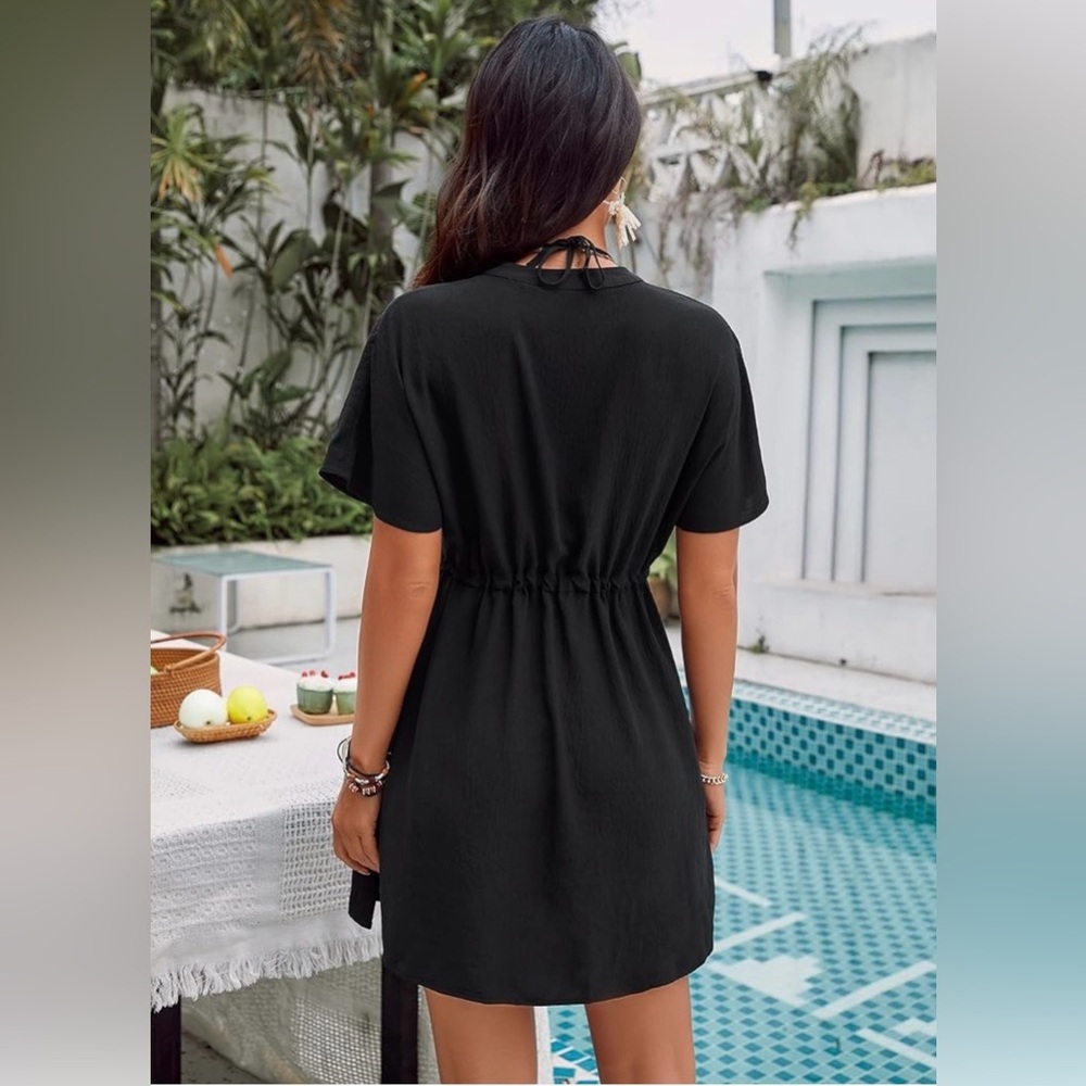 Black Button-Down Swimsuit Coverup - Picture 2 of 6